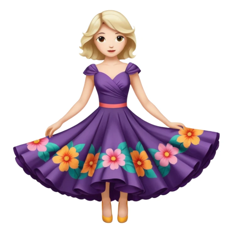 Woman Twirl occasion circle dress sticker