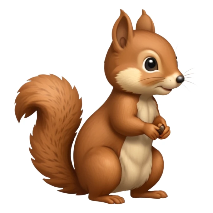 A cute little squirrel, full body, standing in side view. sticker
