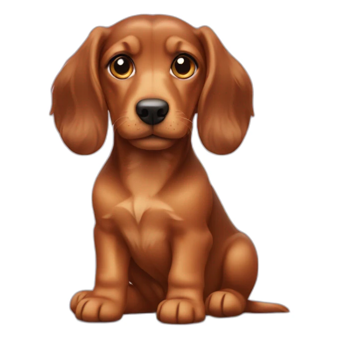 puppy teckel with long hair sticker