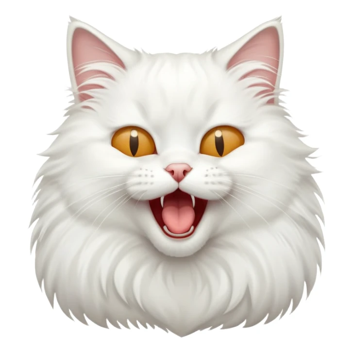 white cat yawns  sticker