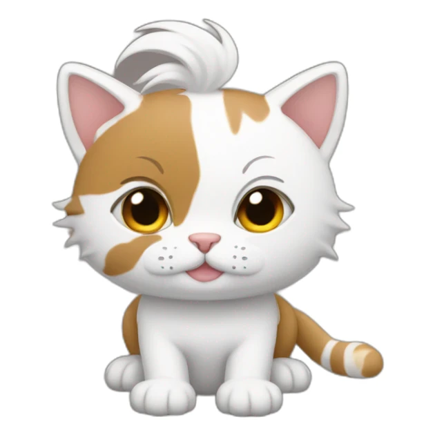 Chico con pelo blanco con orejas de Gato  sticker