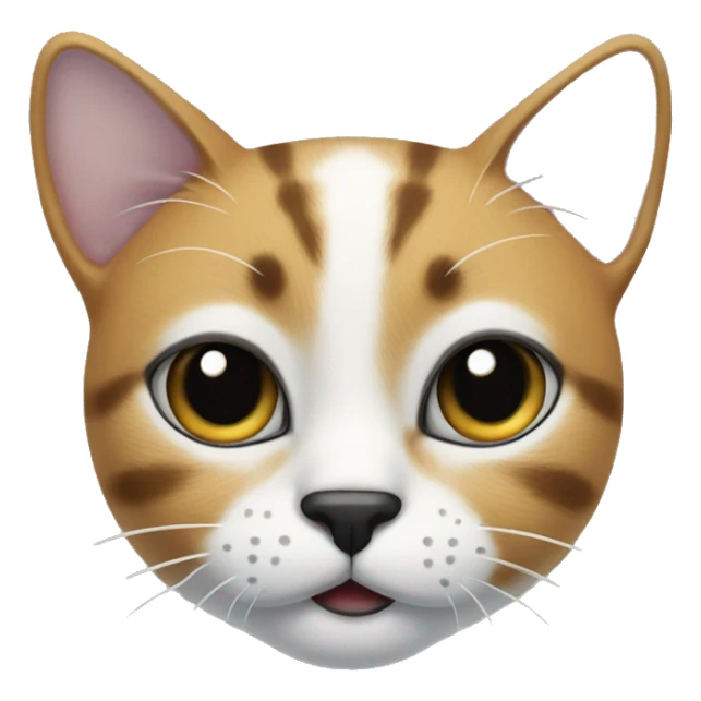 Cat with clear white face, with a black mustache-shaped spot under the nose and a little on nose. Big Dark patches on the forehead and around the ears  sticker