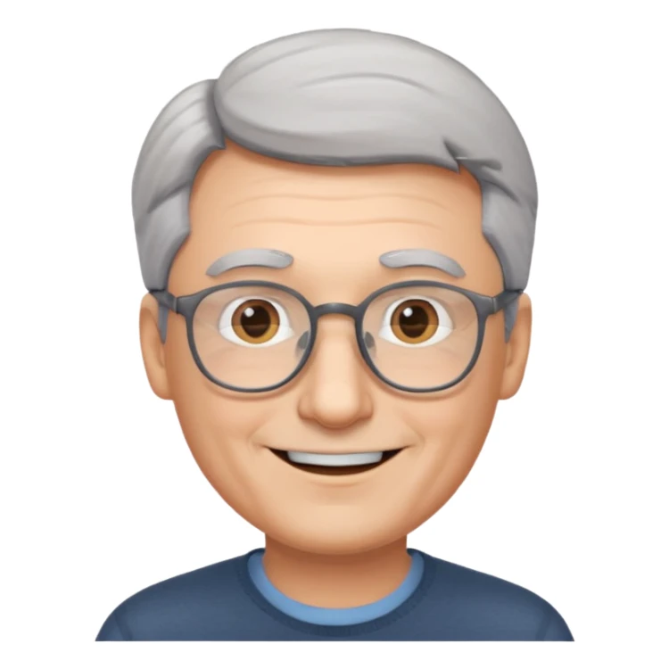 father with glasses and gray hair sticker