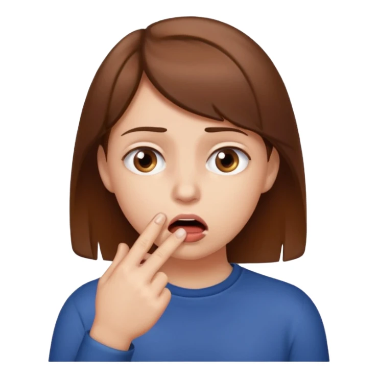 Una carita que se muerde el dedo sticker