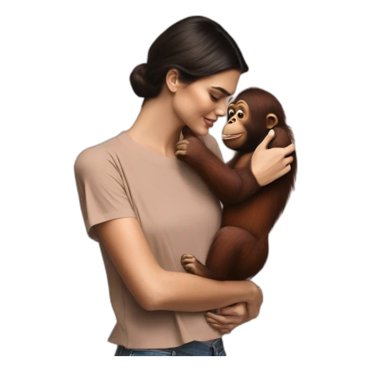 Kendall Jenner kissing orangutan sticker