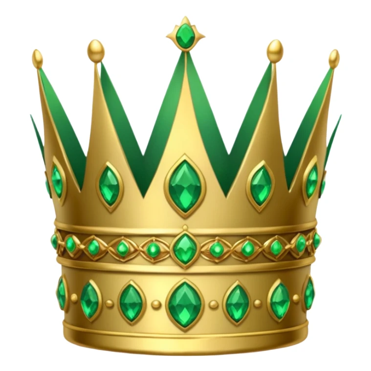 detailed green crown with emeralds, shiny and ornate sticker