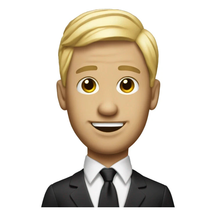 puppet man blonde comb over hair sticker