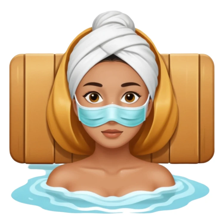 Lady with face mask spa beauty full face relaxing sticker
