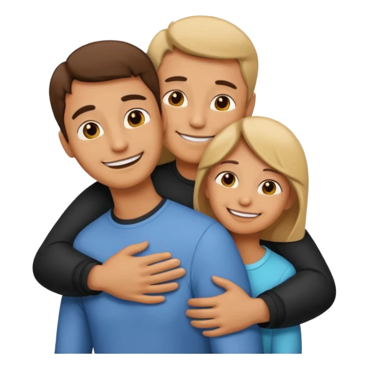 emoji de abrazar a papa y mama sticker