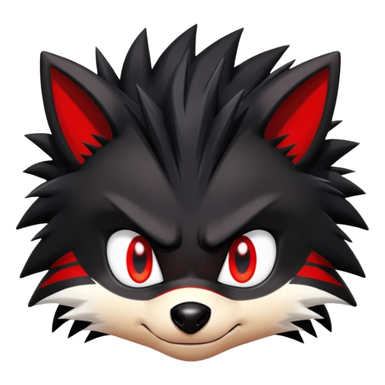 Shadow the Hedgehog with black fur, red stripes, white chest fur, and red eyes sticker