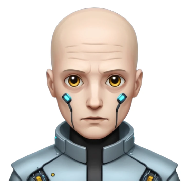 cyberpunk poor man whihout hair sticker