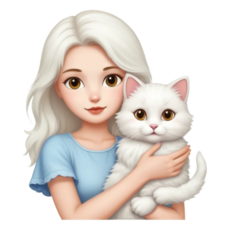 pretty woman holding a cat sticker