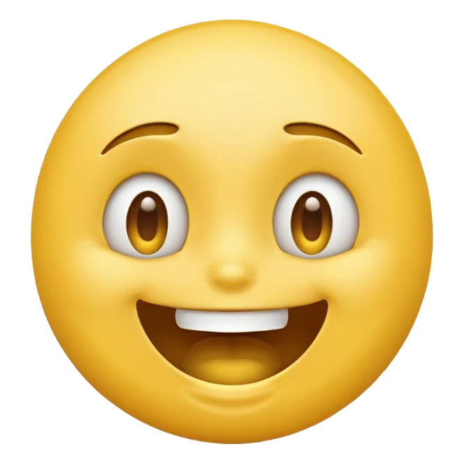 Default yellow head emoji squinting with open mouth and top teeth showing sticker