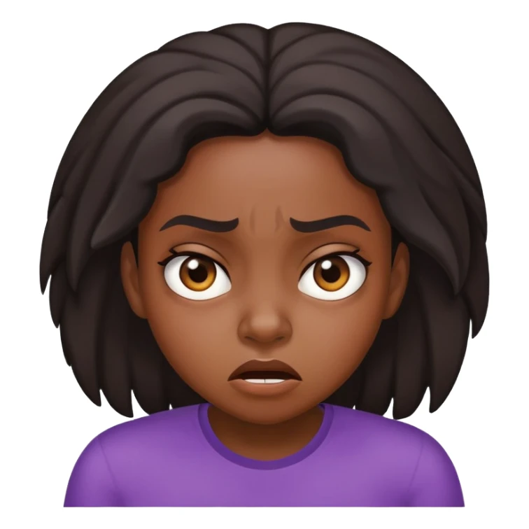 Black girl looking confused and angry  sticker
