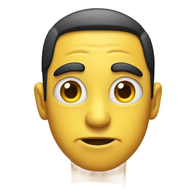 yellow emoji side eyeing with eyebrow up  sticker