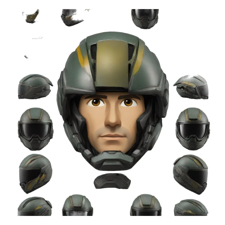 Edge of tomorrow Tom Cruise helmet front view sticker
