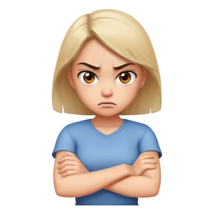Angry girl with arms crossed  sticker