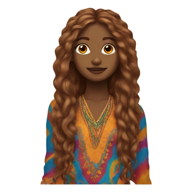 Brown girl with locks hippy  sticker