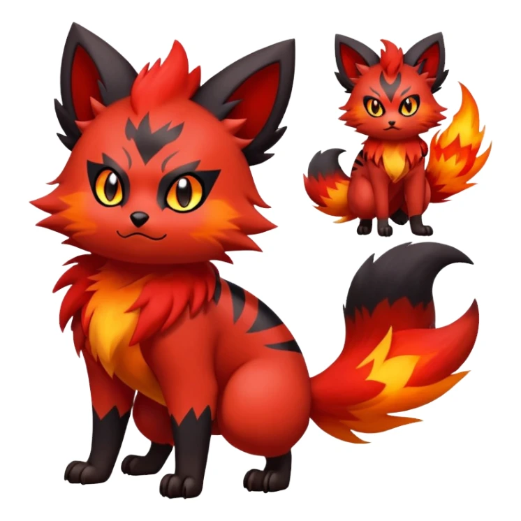 Zorua-Litten-Fakémon-hybrid-creature (full body)  sticker