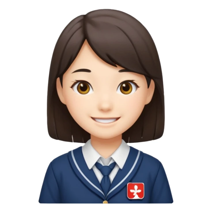 japanese student girl, school uniform sticker