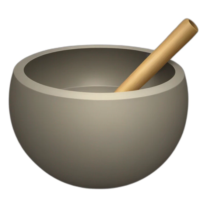 Tibetan Singing bowl with stick sticker