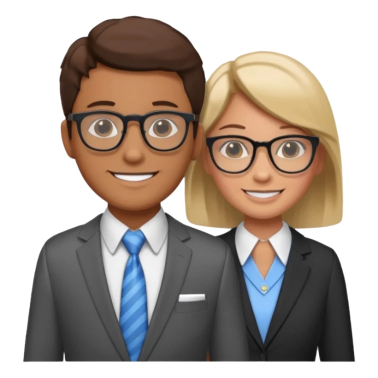 i need an image of a man named clyde who provides basic credit reports. his girlfriend bonny is abind market analyst sticker