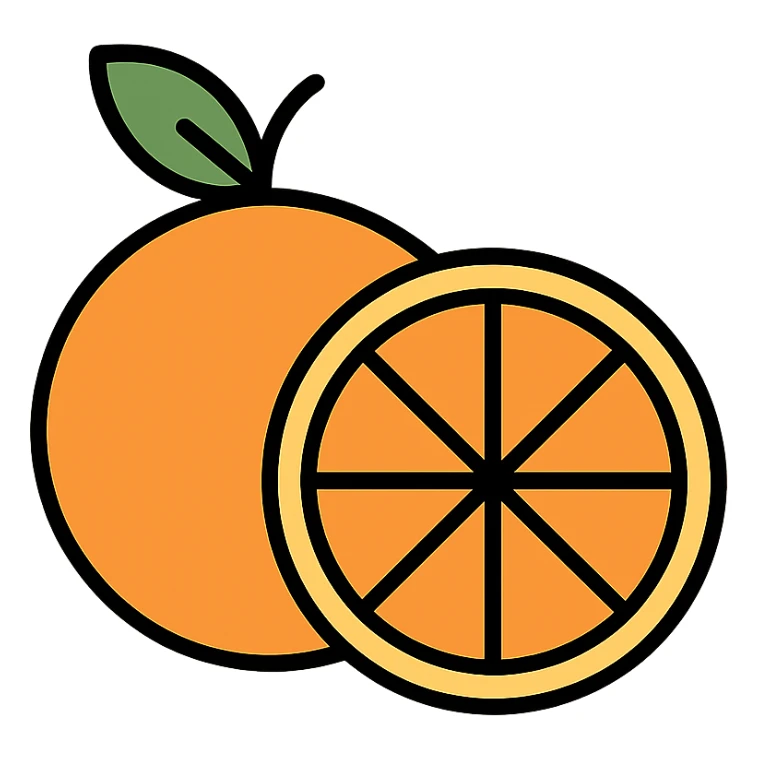 sliced orange sticker