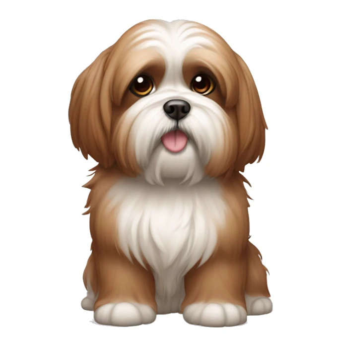 Lhassa apso marron patte blanche qui joue sticker
