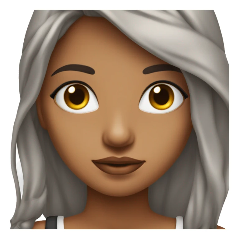 Mulher ruiva escura com pele clara com sardas e com roupa de rock e olhos pretos com delineado sticker