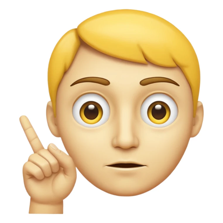 Yellow face with half-closed eyes and a pointing hand representing "I'm watching you" sticker