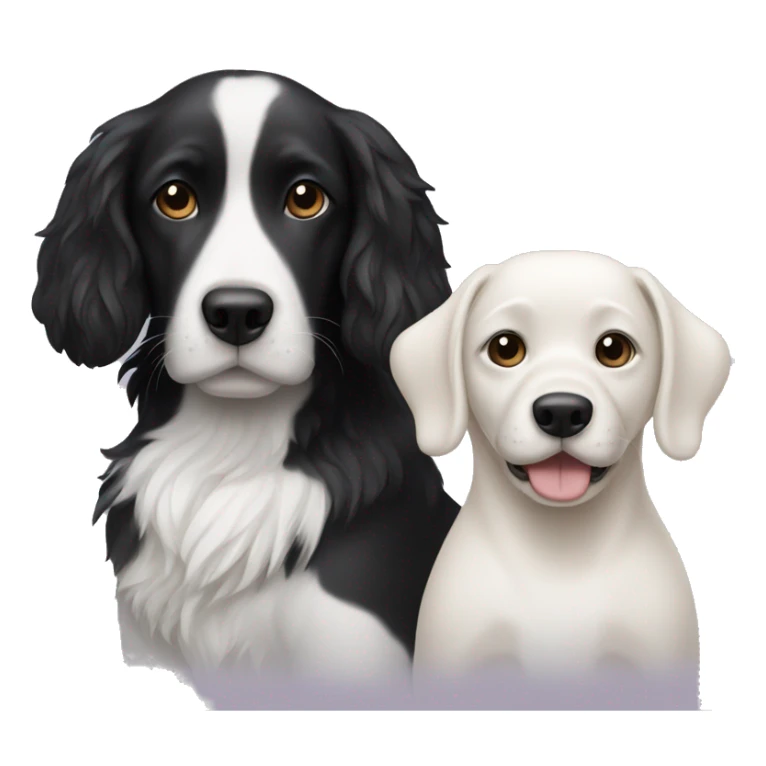 Two dogs one Black and one white dog  sticker