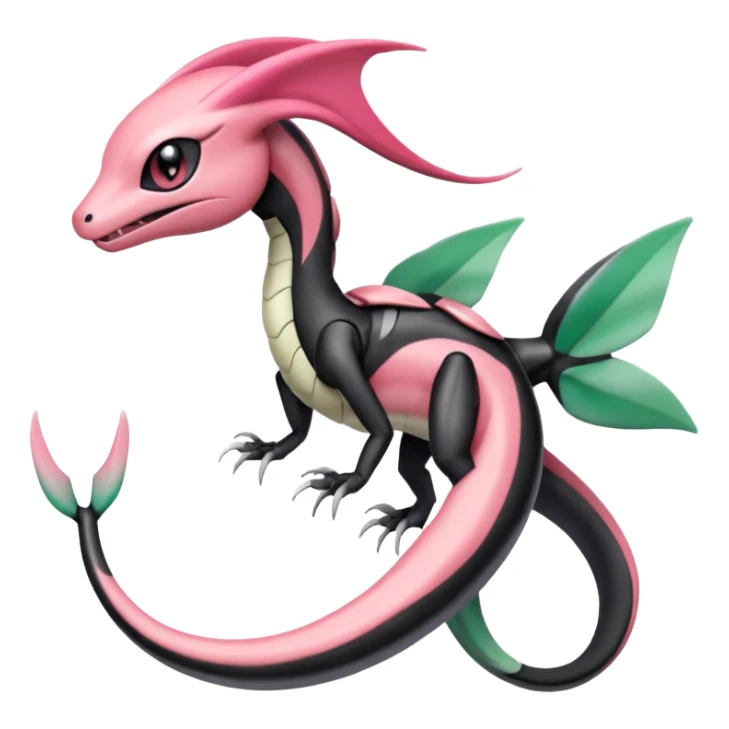 Pink-black-white-gradients Meloetta-Rayquaza-Salandit-Pokémon-Fakémon-creature sticker