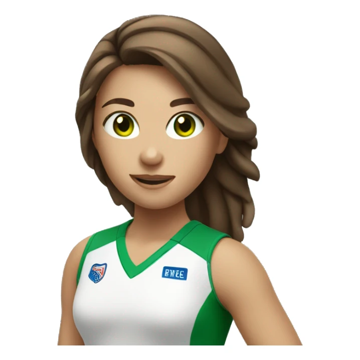 girl with brown hair and green eyes playing volleyball  sticker