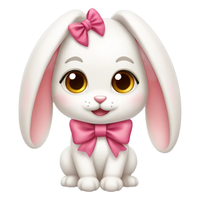 cute bunny with coquette bow sticker