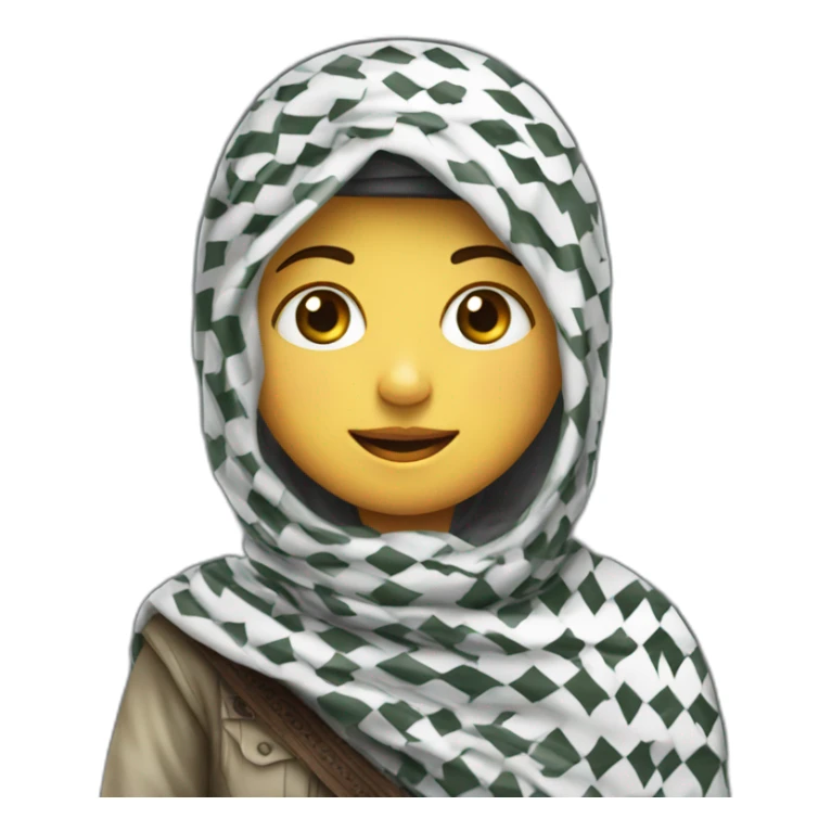 A child wearing a Palestinian keffiyeh sticker