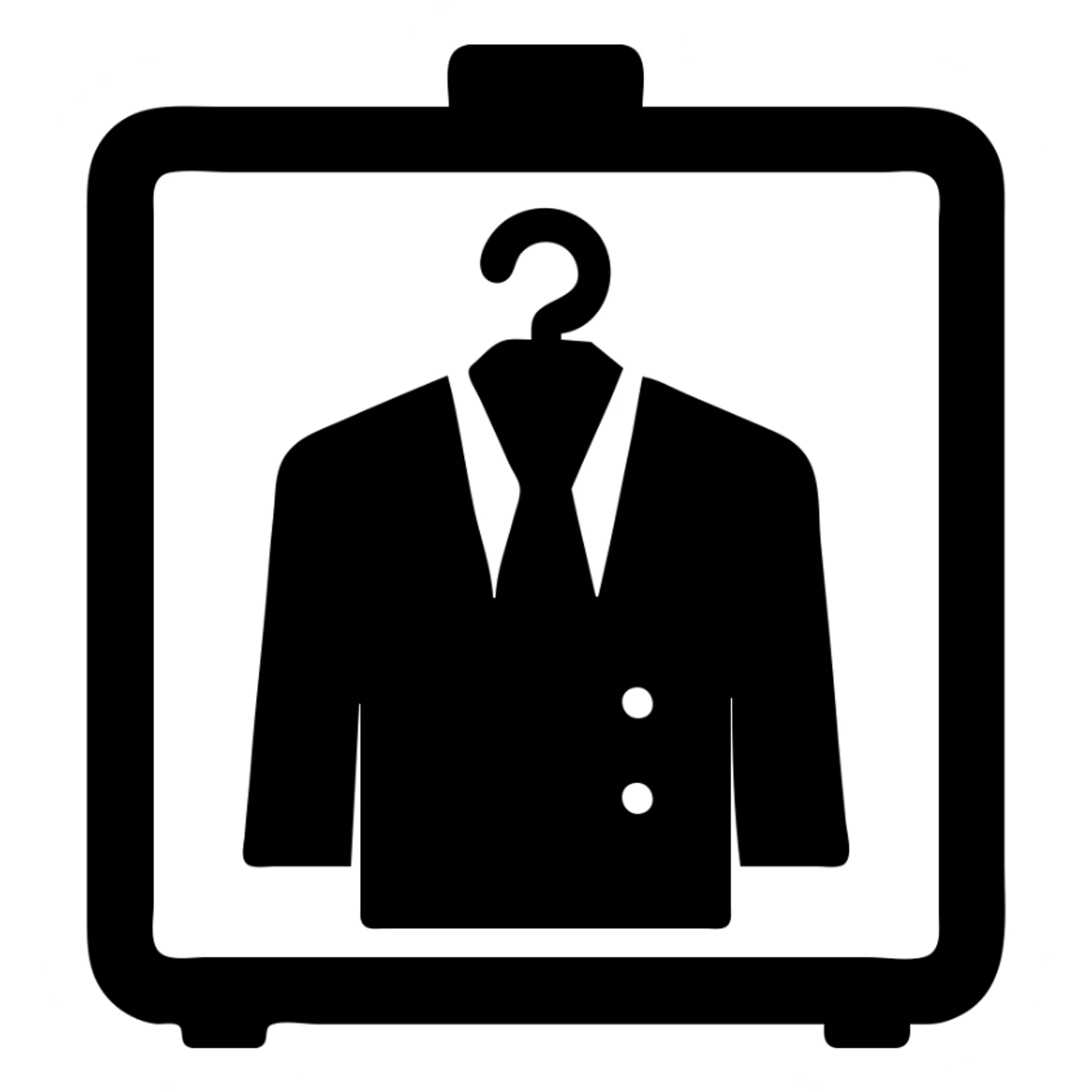 Closet icon with formal wear inside, curated professional looks sticker