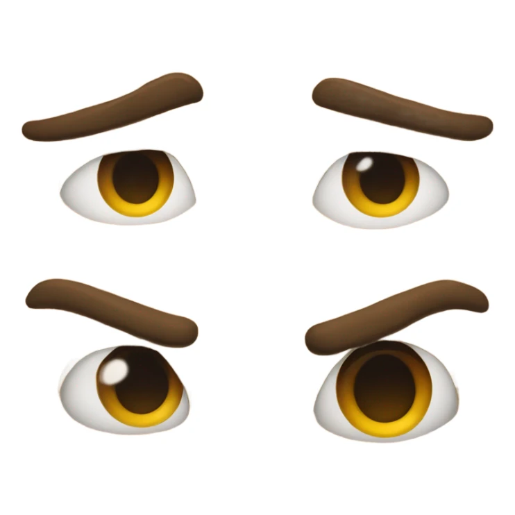Eyes by side judging serious expression on emoji sticker