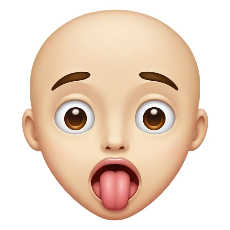 cross eyed with tongue out sticker