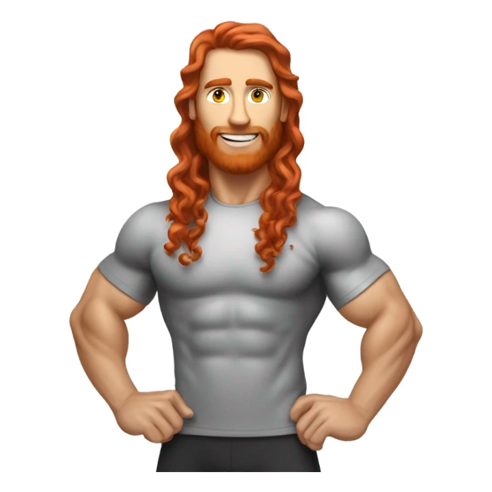 Sporty kettlebelt coach with long curly red hair sticker