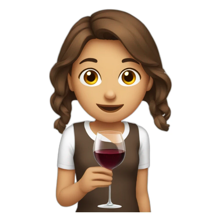 gorgeous brown white teen drinking wine sticker