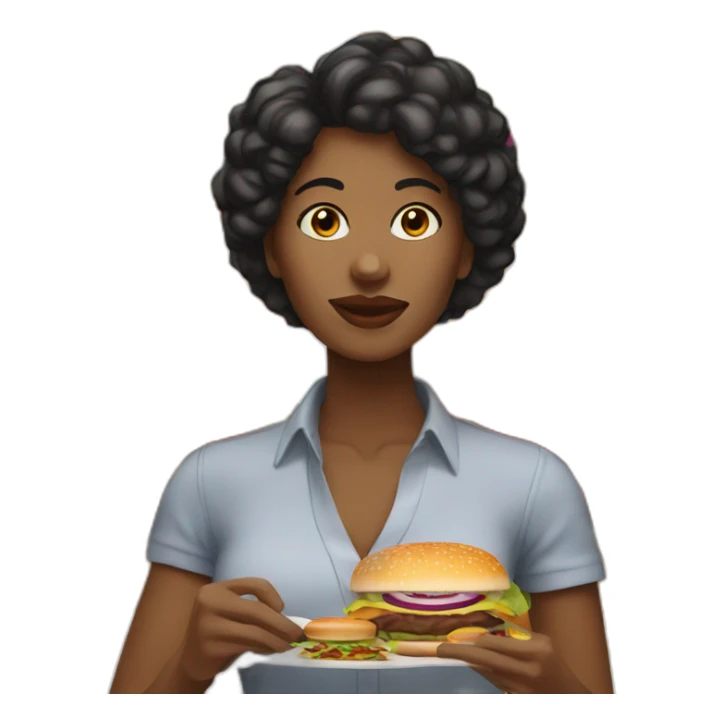 black-woman-with-burguer sticker