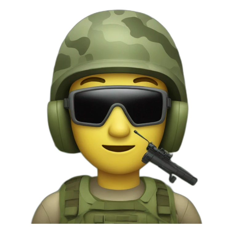 iPhone emoji with ocp camo helmet and night vision goggles sticker