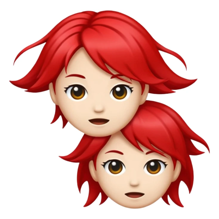 Please make emoji with siam triple color hair sticker