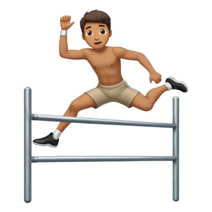 Make an emoji of a guy jumping onto a  metal bar sticker