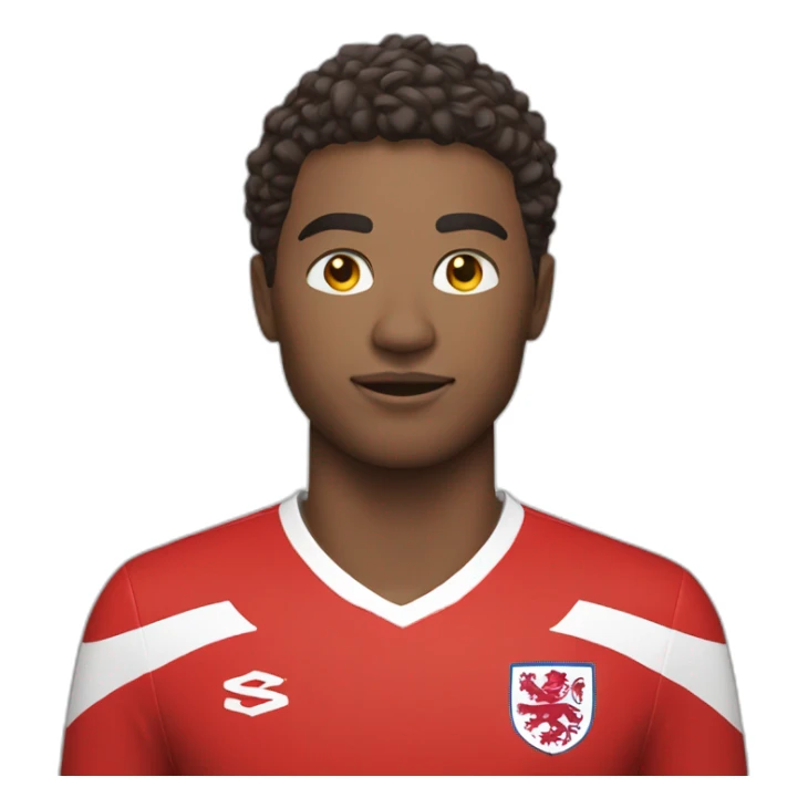 English soccer player standing in red kit sticker
