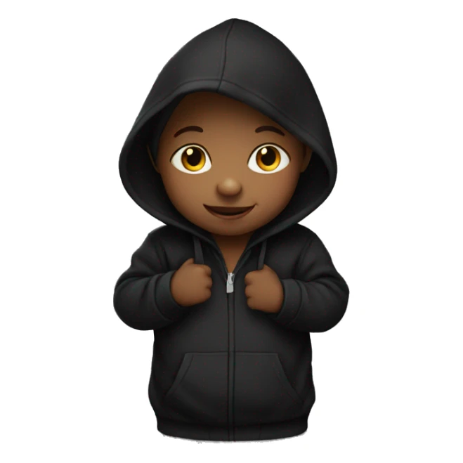 baby wearing black hoodie sticker