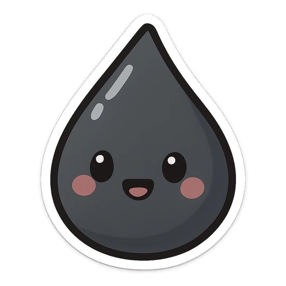 simple black droplet sticker