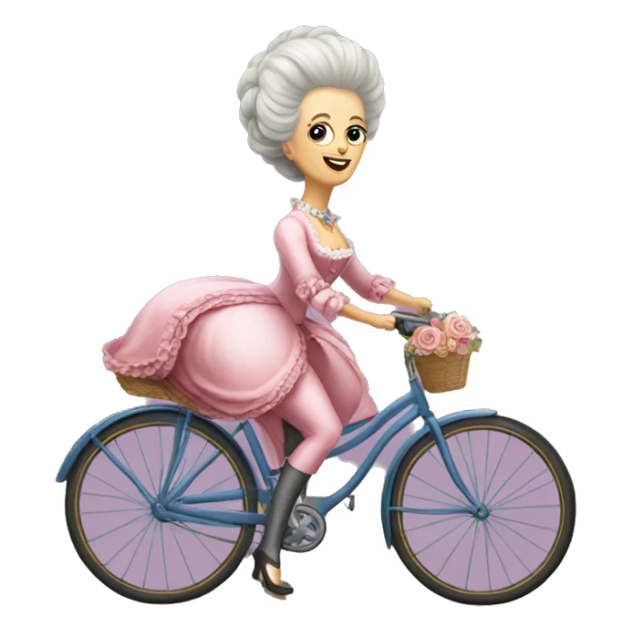 Marie Antoinette riding a bike sticker