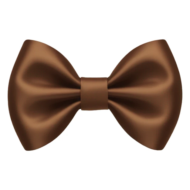 Brown satin bow shape hair clip sticker