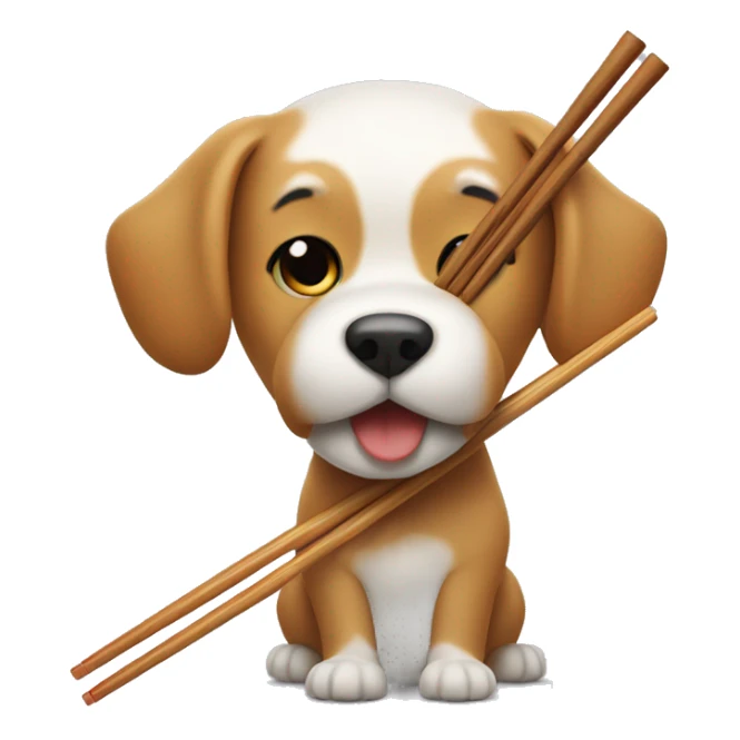 Dog getting picked up by chopsticks  sticker
